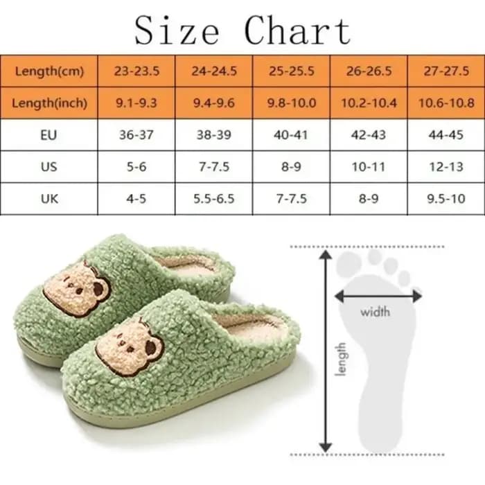 Pantoufles ours en peluche décontractées et mignonnes