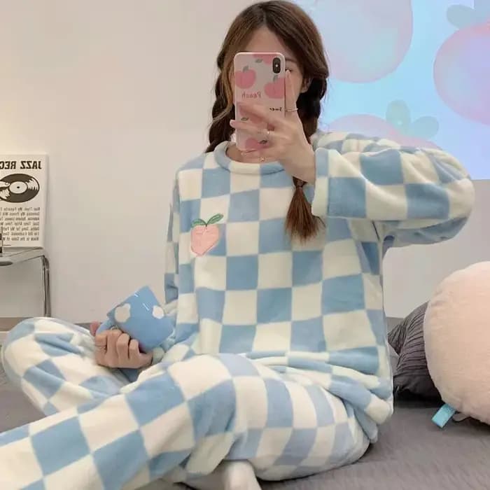 Pyjama en Velours à Manches sulfpour Femmes