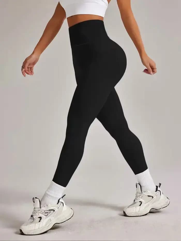 Pantalon de yoga nu sans couture, taille haute, legging serré de sport, tissu extensible à séchage r