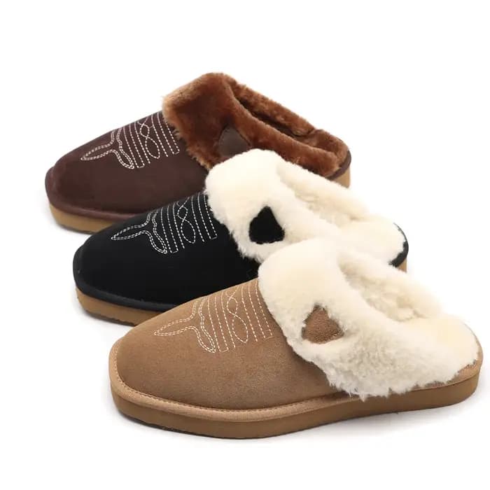 Mules en peluche pour hommes