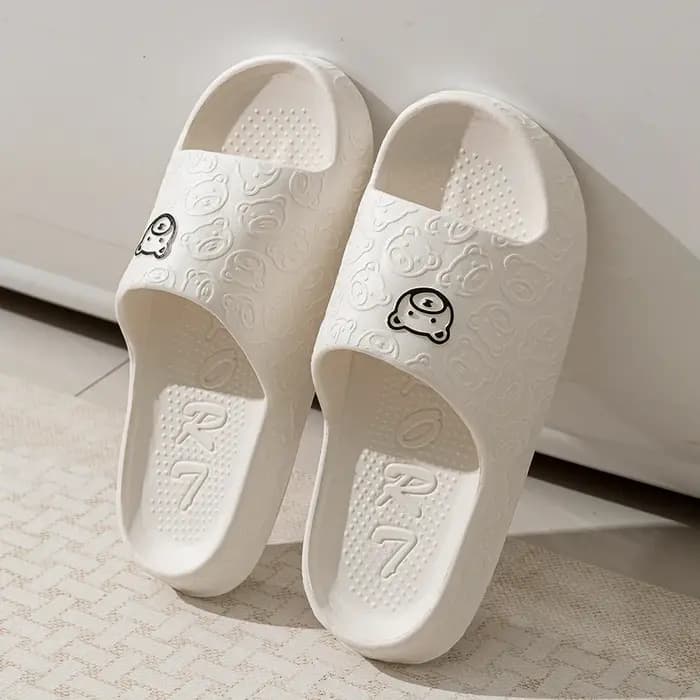 Pantoufles d'été imprimées ours mignon pour femmes et hommes
