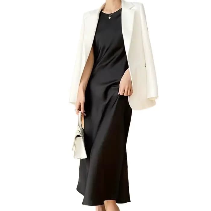 Robe longue en satin d'acétate pour femmes, maxi, mode élégante, Sexy, soie artificielle, sans manch
