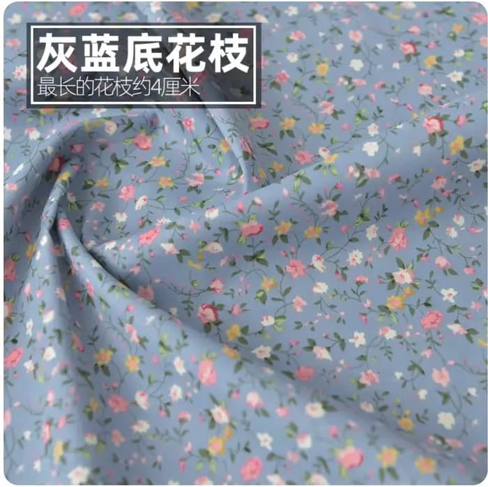 Tissu en popeline de coton à motifs floraux pour vêtements d'enfants DIY