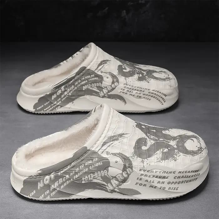 Pantoufles d'hiver en fourrure pour hommes