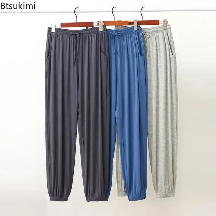 Nouveau Pantalon de Pyjama Homme 2026 – Ample, Décontracté, Couleur Unie, Confortable pour la Maison, le Yoga et la Détente
