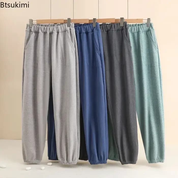 Nouveau Pantalon de Pyjama Homme 2026 Automne Hiver Doux Confortable Ample Décontracté Vêtement d'Intérieur Couleur Unie Simple Épais pour Hommes