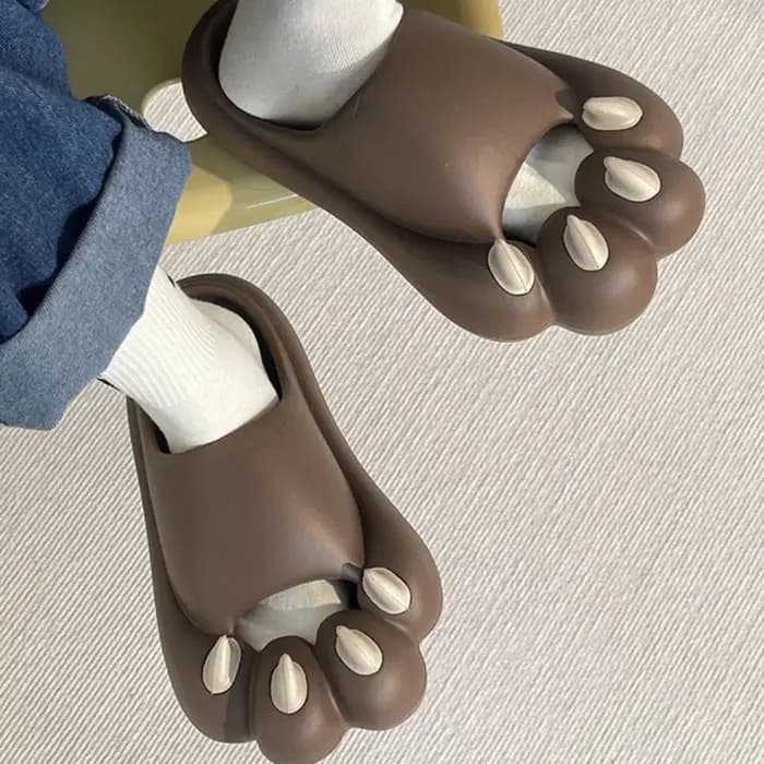 Pantoufles créatives décontractées en forme de patte de chat