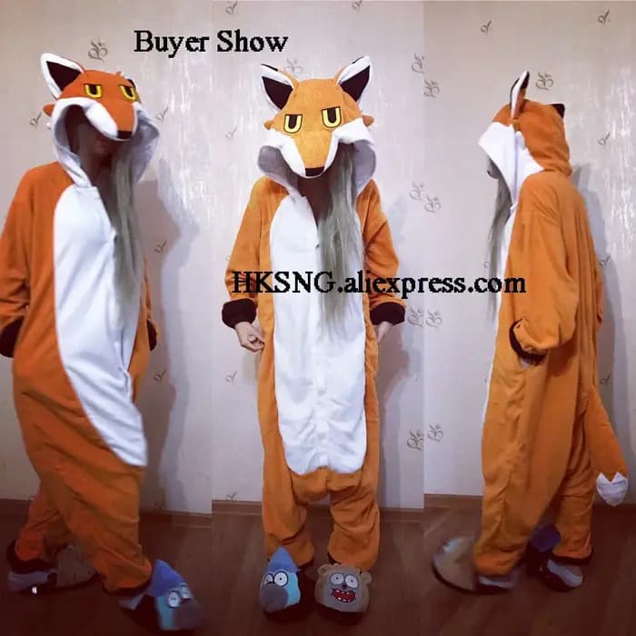 HKSNG nouveau Orange monsieur Mr Fox pyjamas de haute qualité adulte unisexe Animal hiver fête Onesie Kigurumi Cosplay Costume Homewear