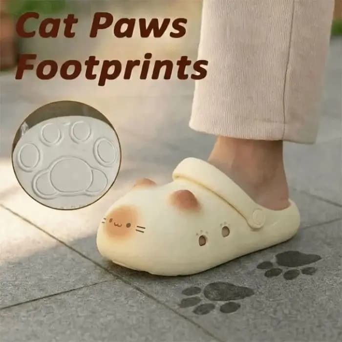 Adorables pantoufles imperméables à motif patte de chat