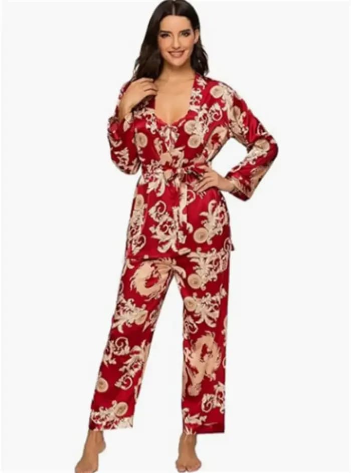 Ensemble pyjama de luxe en Satin de soie royale