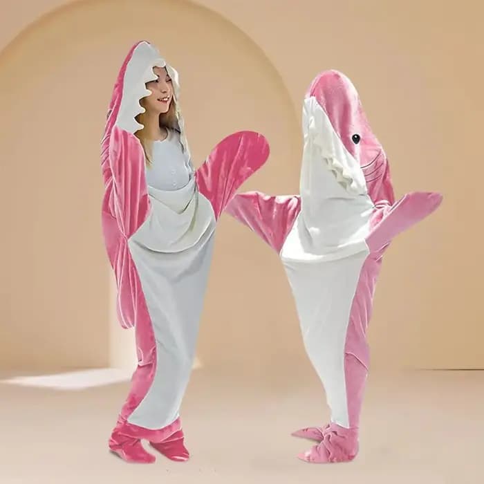Pyjama Combinaison Requin Cartoon Confortable et Amusant avec Capuche