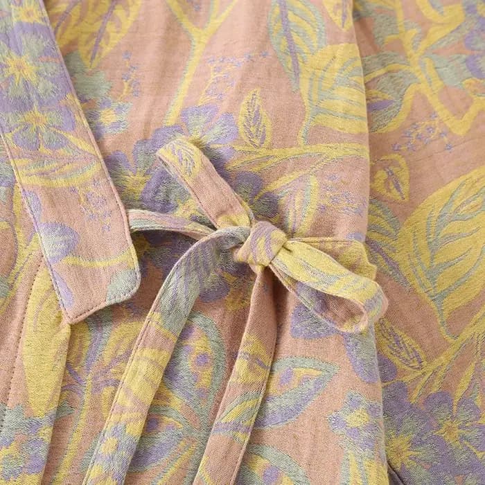 Peignoir en coton de style national jacquard pour femmes
