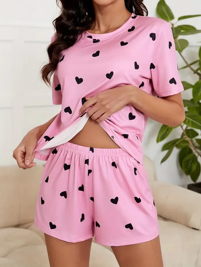 Manches courtes vêtements de nuit Femme Pyjamas ensemble