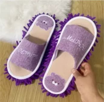 1 Paire de Chaussons Serpillères en Microfibre Lavables pour Nettoyage des Sols, Chaussures de Netto