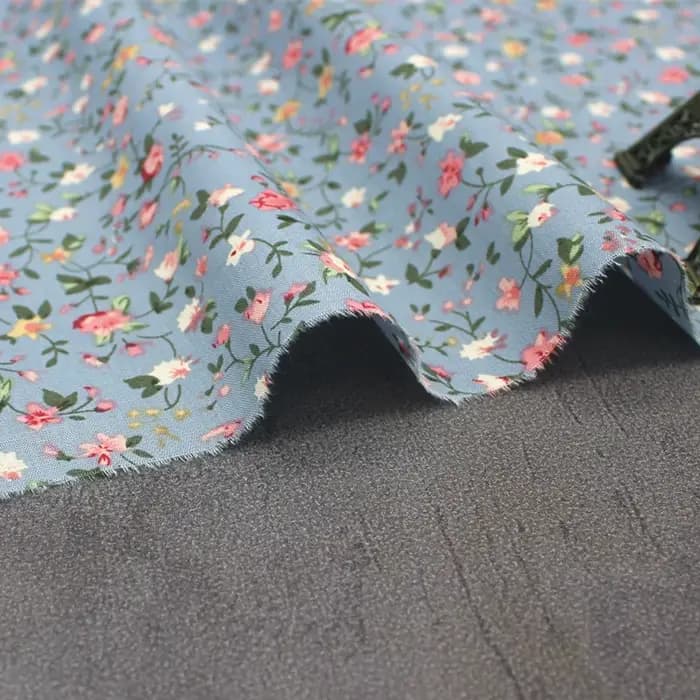 Tissu en Popeline de Coton à Motif Floral Doux et Respirant