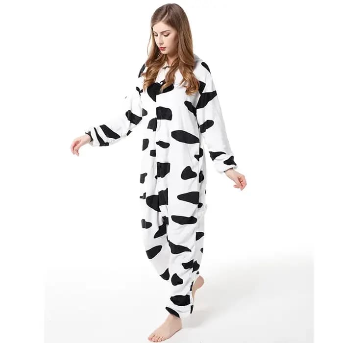 Vache Onesies dessin animé Animal Onesie femmes hommes filles garçons pyjamas Halloween drôle fête Costumes hiver maison