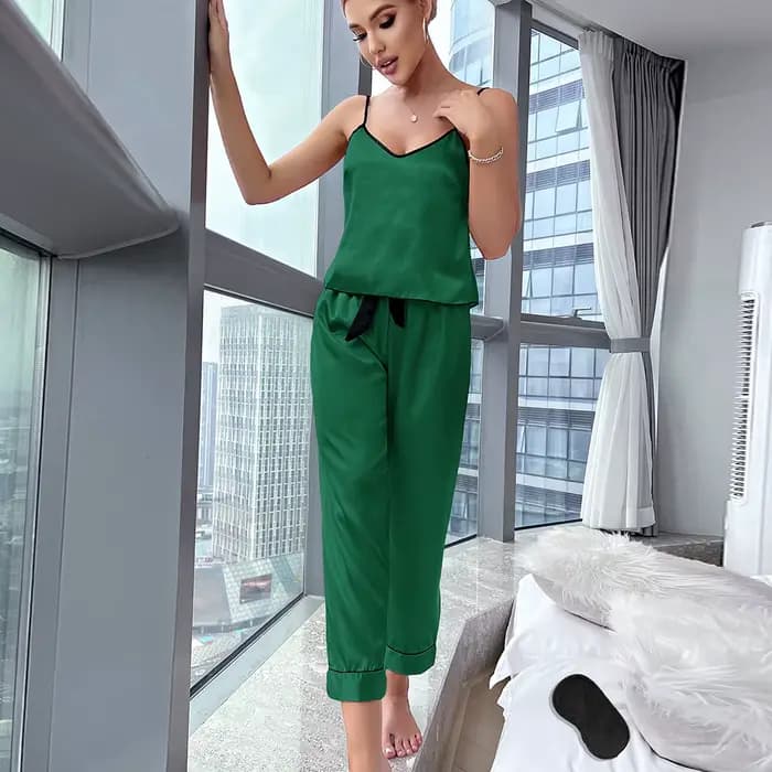 Pyjama à Bretelles et Jambes Droites pour Maison