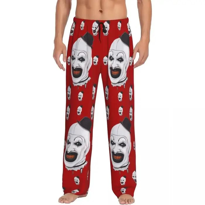 Pantalon de pyjama T-Terrifiers imprimé personnalisé pour hommes, bas de vêtements de nuit pour film
