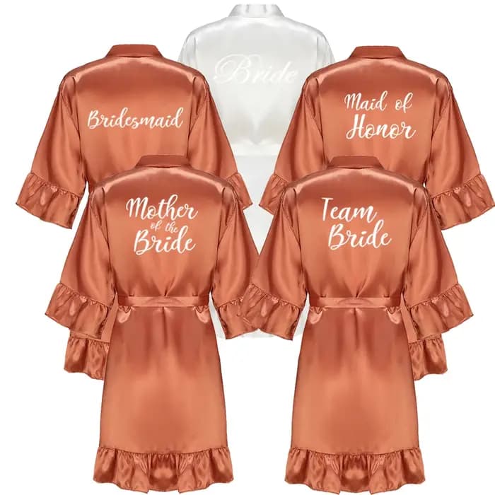 Robe Kimono à Volants avec Lettres Blanches pour Femme