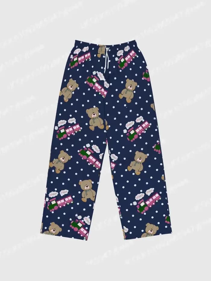 Pantalon de pyjama Rumi Choo Choo, tenue assortie pour couple, inspiré des idoles, pantalon de déten