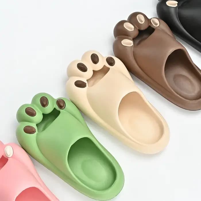 Patte de chat griffe pantoufles femmes nuage plate-forme drôle maison dessin animé mignon Kawaii été plage doux antidérapant tongs hommes dames 2025