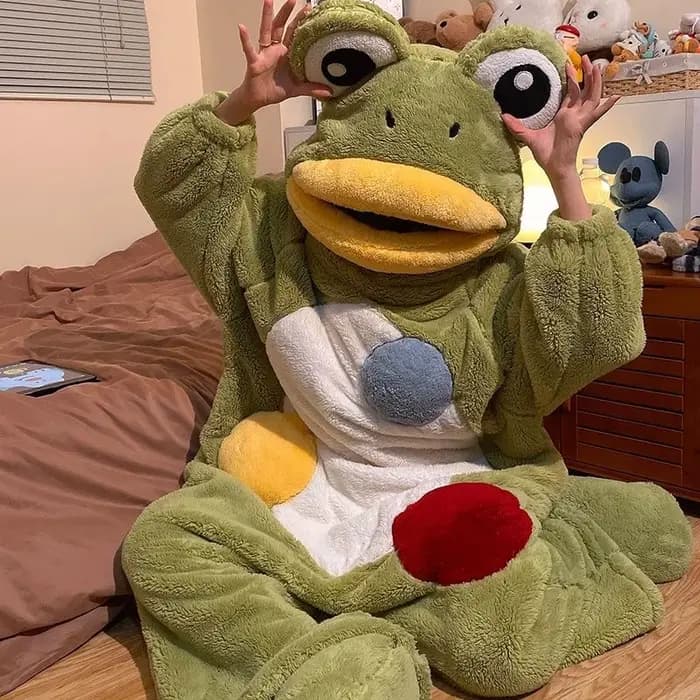 Dessin animé grenouille Kigurumi licorne hiver pyjamas Onesie pyjama Costumes pour Halloween carnaval Cosplay femmes hommes fête pantoufle
