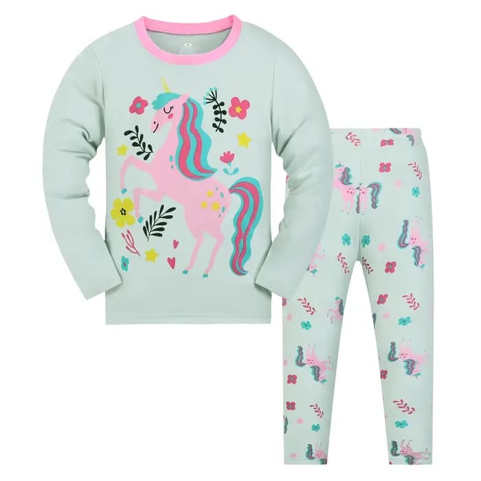 Ensemble pyjama pour filles – Vêtements Pjs pour tout-petits avec pantalons pour enfants de 2 à 9 ans
