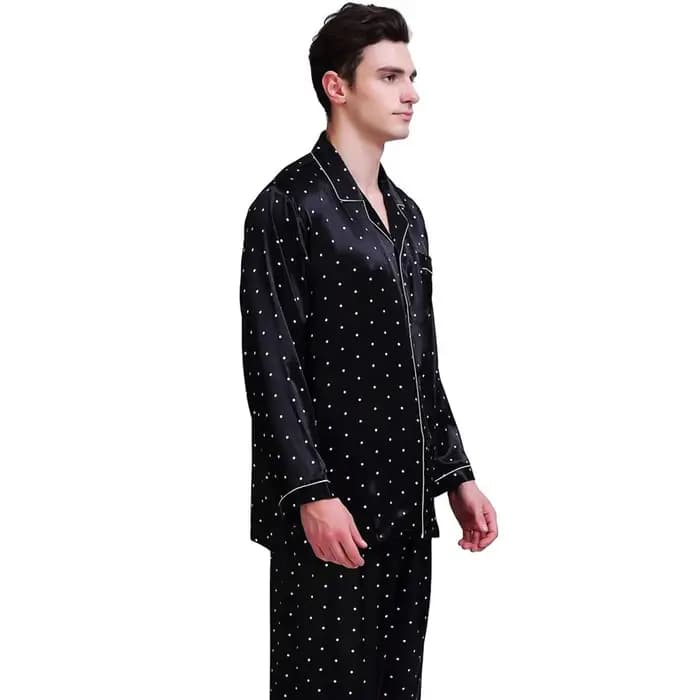 Ensemble de pyjamas en satin de soie pour hommes
