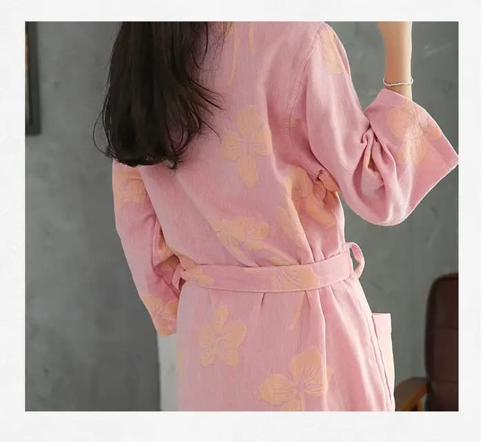 Peignoir en Coton Tissé pour Femme