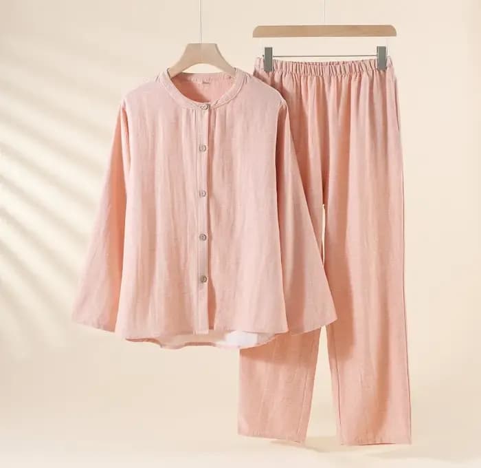 Pyjama Simple en coton et lin Lyocell pour femme