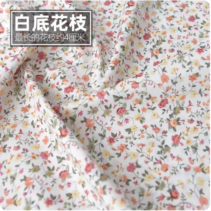 Tissu en popeline de coton à motifs floraux pour vêtements d'enfants DIY