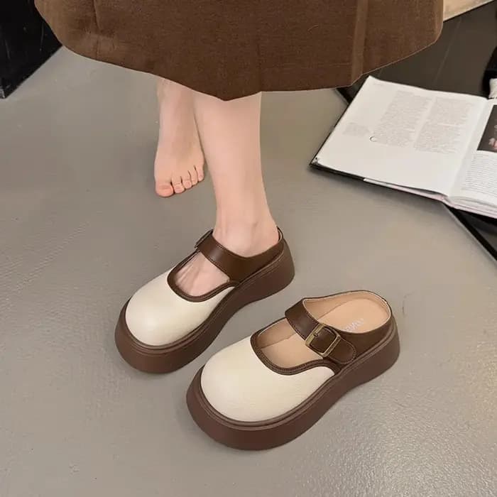 Sandales décontractées rétro en PVC pour femme, style Mary Jane, à semelle souple, antidérapantes, s