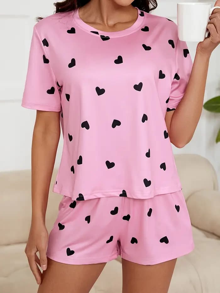 Manches courtes vêtements de nuit Femme Pyjamas ensemble