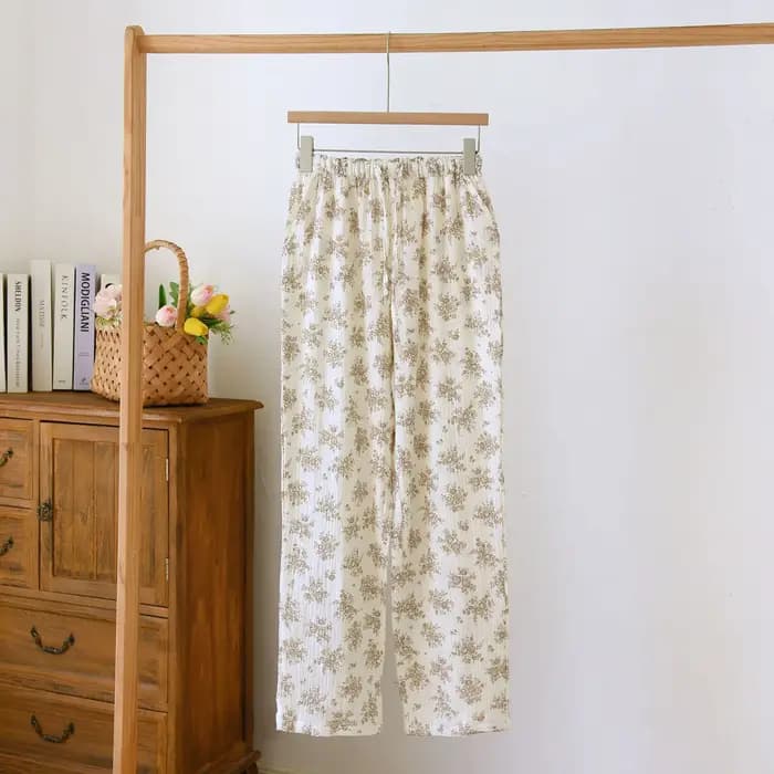 Pantalon de pyjama décontracté ample pour femme 2026 – Motif imprimé