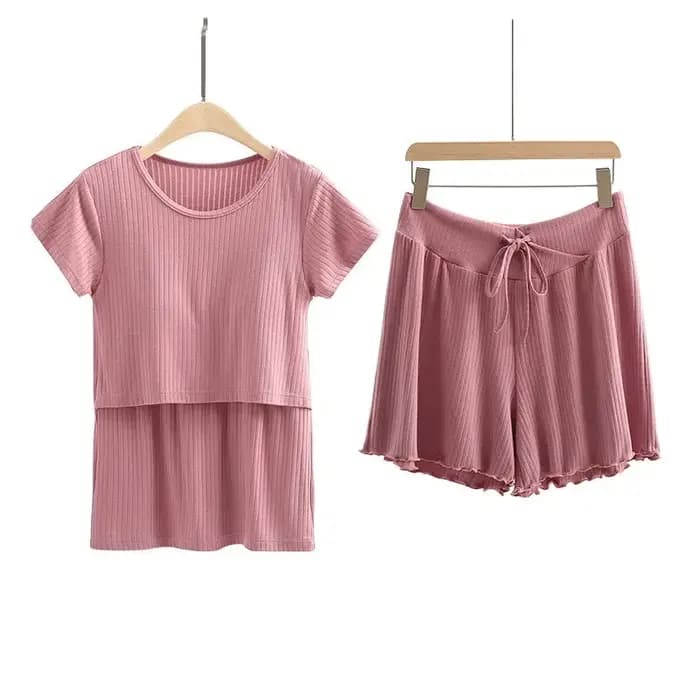 Pyjamas de maternité été femmes post-partum costumes nouveaux vêtements d'allaitement à manches courtes Homewear