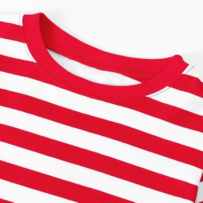 Pyjama à Rayures Rouges et Blanches pour Enfant Garçon et Fille