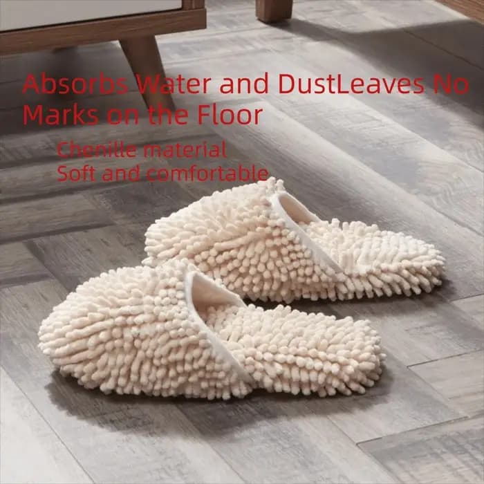Pantoufles absorbantes en Chenille pour succion d'eau