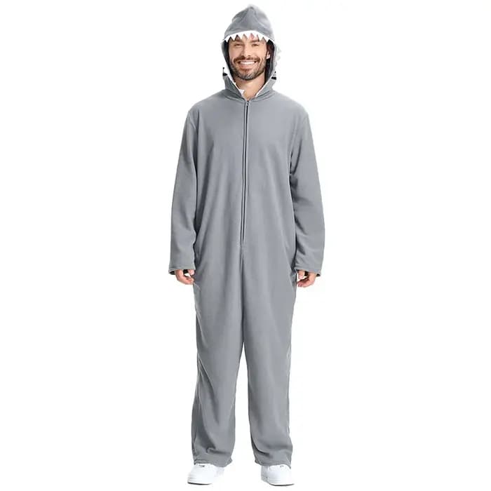 Body requin gris, pyjama amusant pour femmes et hommes