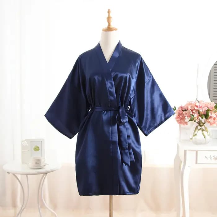 Hommes soie Satin longues Robes été Wrap Robe de chambre peignoir chemise de nuit pyjamas Homewear S