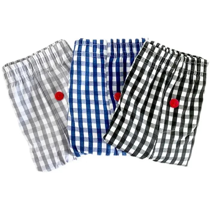 Boxer à carreaux en coton pour hommes