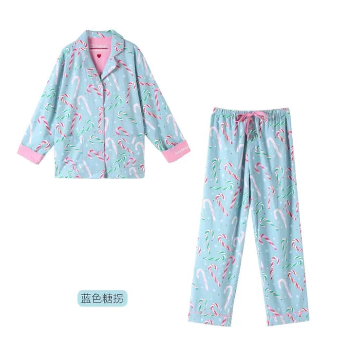 2025 pyjama costume 100% coton 2 pièces ensemble femmes imprimer dessin animé vêtements de nuit à manches longues pantalon ensemble automne vêtements de détente vêtements de maison