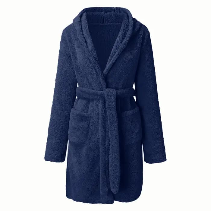 Automne hiver femmes Sexy Robe de bain moelleux en peluche pyjamas dames à capuche Robe de couleur u