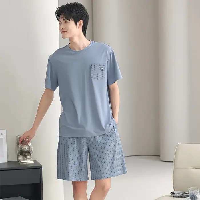 Ensemble pyjama d'été à manches courtes pour hommes