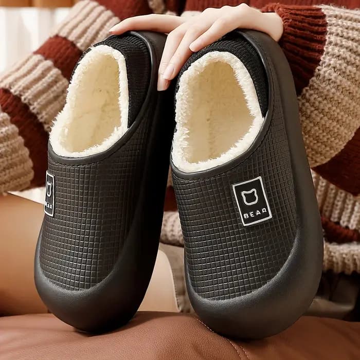Chaussons pour femmes hiver 2025 nouveau Style à talons intérieur maison semelle épaisse antidérapant polaire doublé
