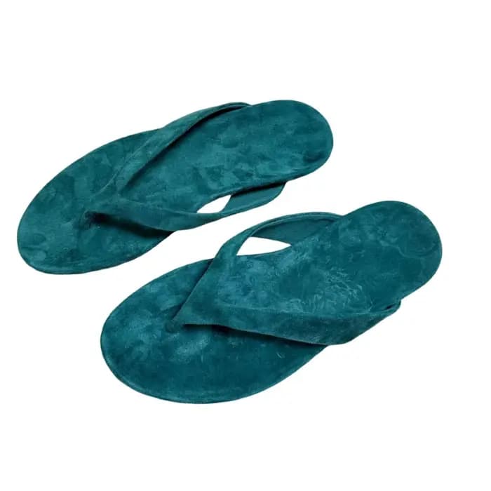 Tongs de plage confortables en cuir suédé de mouton pleine fleur 100 %
