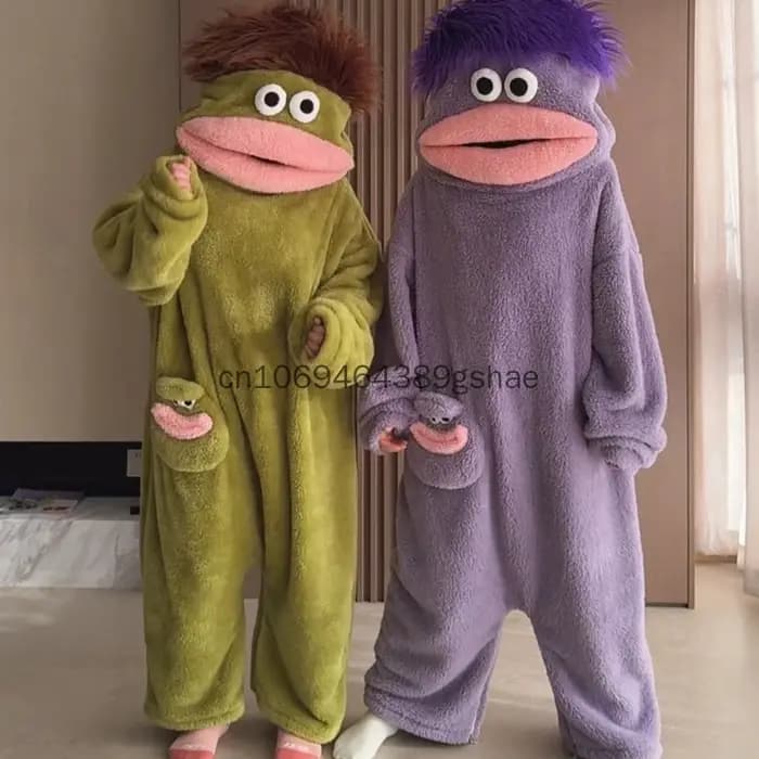 Pyjama Combinaison Monstre à Grande Bouche Amusant et Mignon