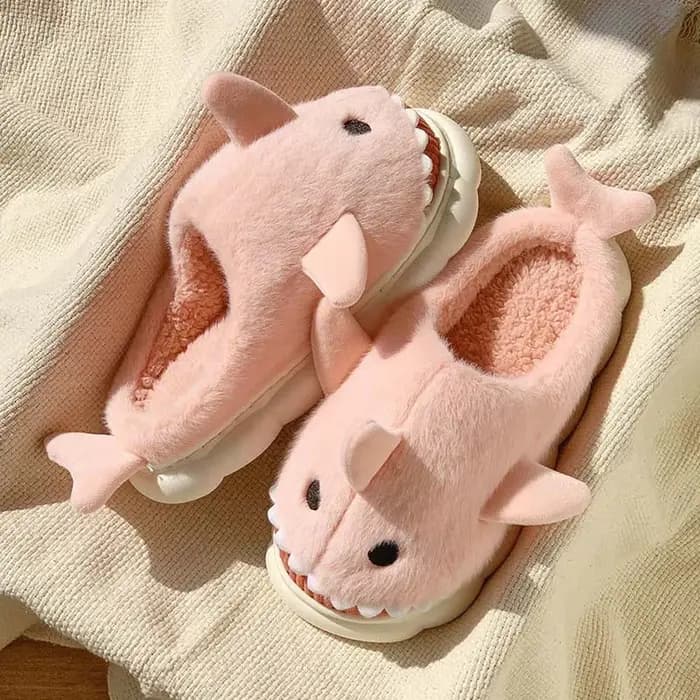 Pantoufles en peluche de requin nuageux, chaussures d'hiver, mocassins en peluche, pantoufles moelle