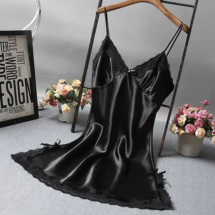 Sexy dentelle Patchwork vêtements de nuit Lingerie nuisette col en V robe de mariée vêtements de nui