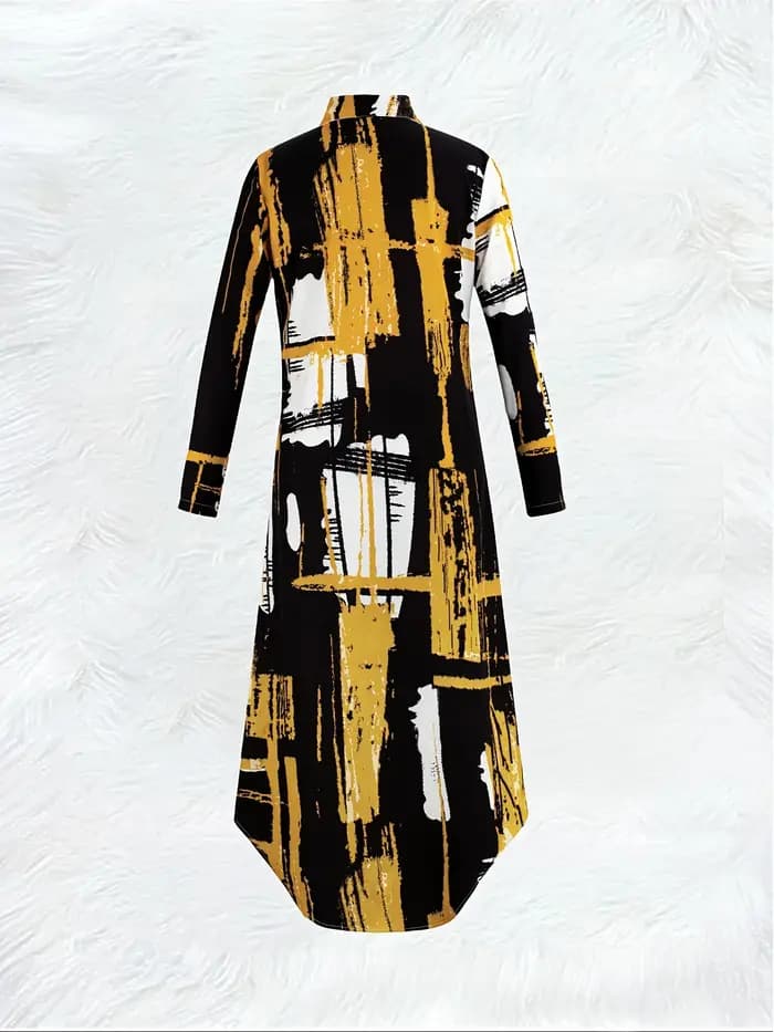 Robe midi décontractée à manches longues pour femme