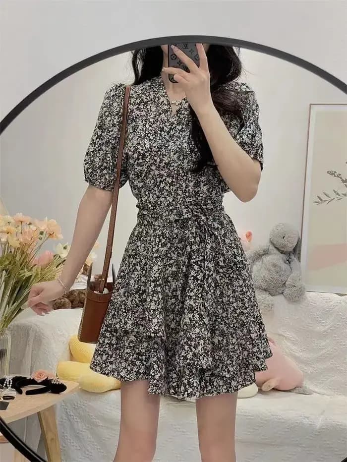 Little daAndrdrums-Robe d'été légère à manches bouffantes pour femmes, tuniques vintage, robe de soi